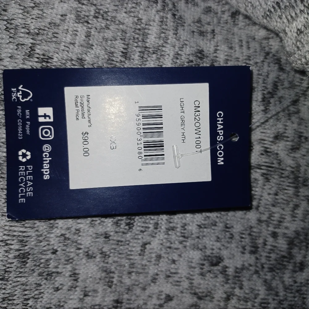 Ralph Lauren Chaps Brand Heathered Zipup Jacket Big Mans Size 4XL New W/tags 4X